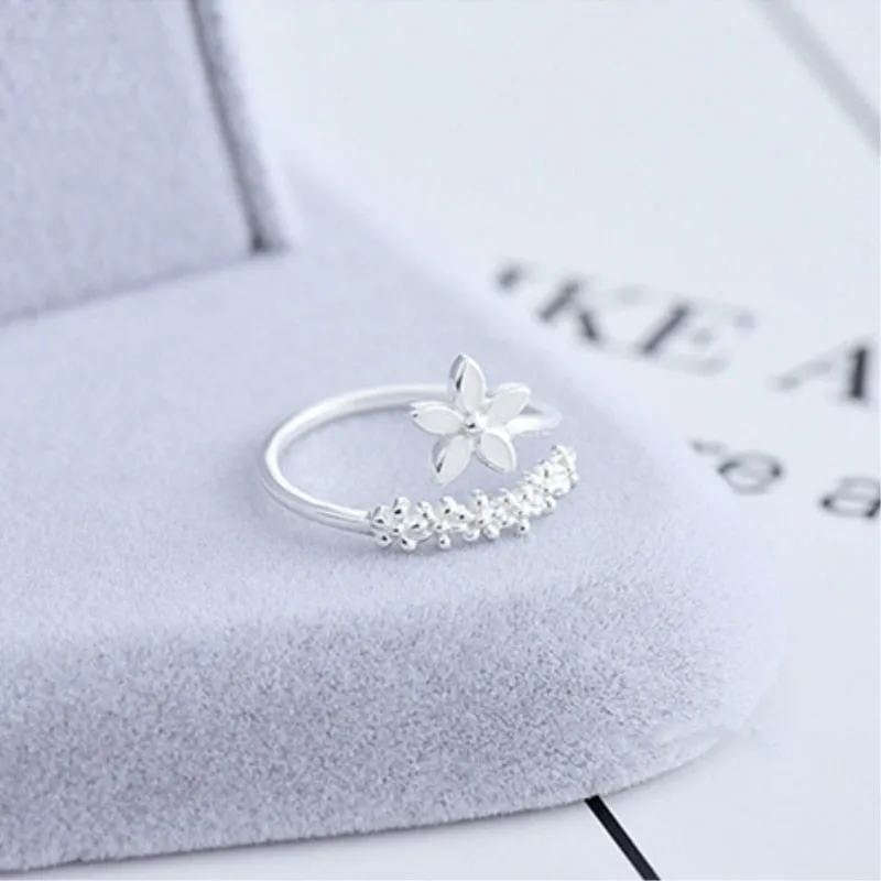 Fresh Flower 925 Sterling Silver Temperament Personality Literary
