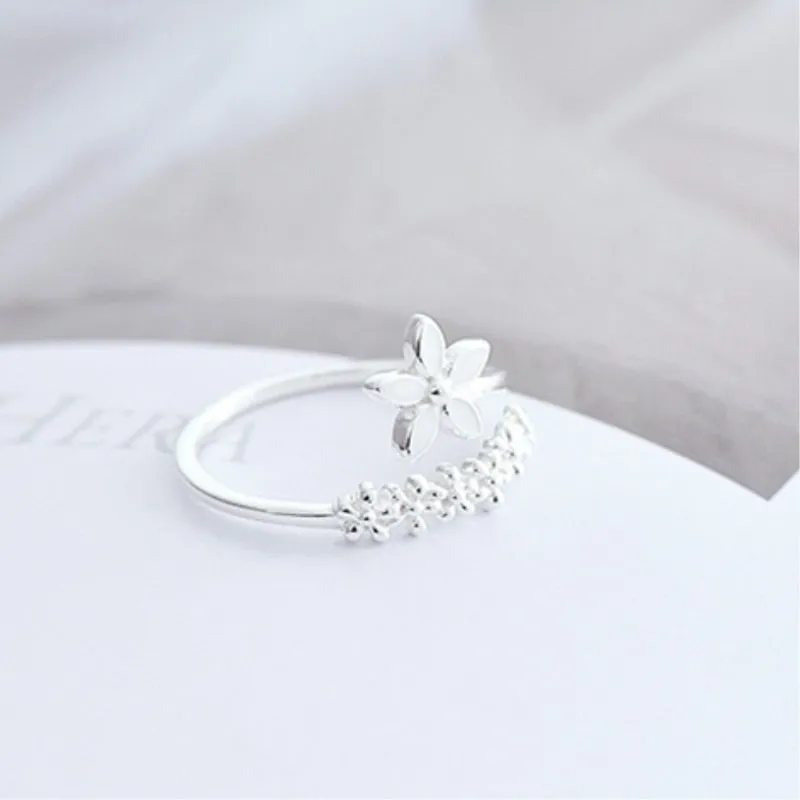 Fresh Flower 925 Sterling Silver Temperament Personality Literary