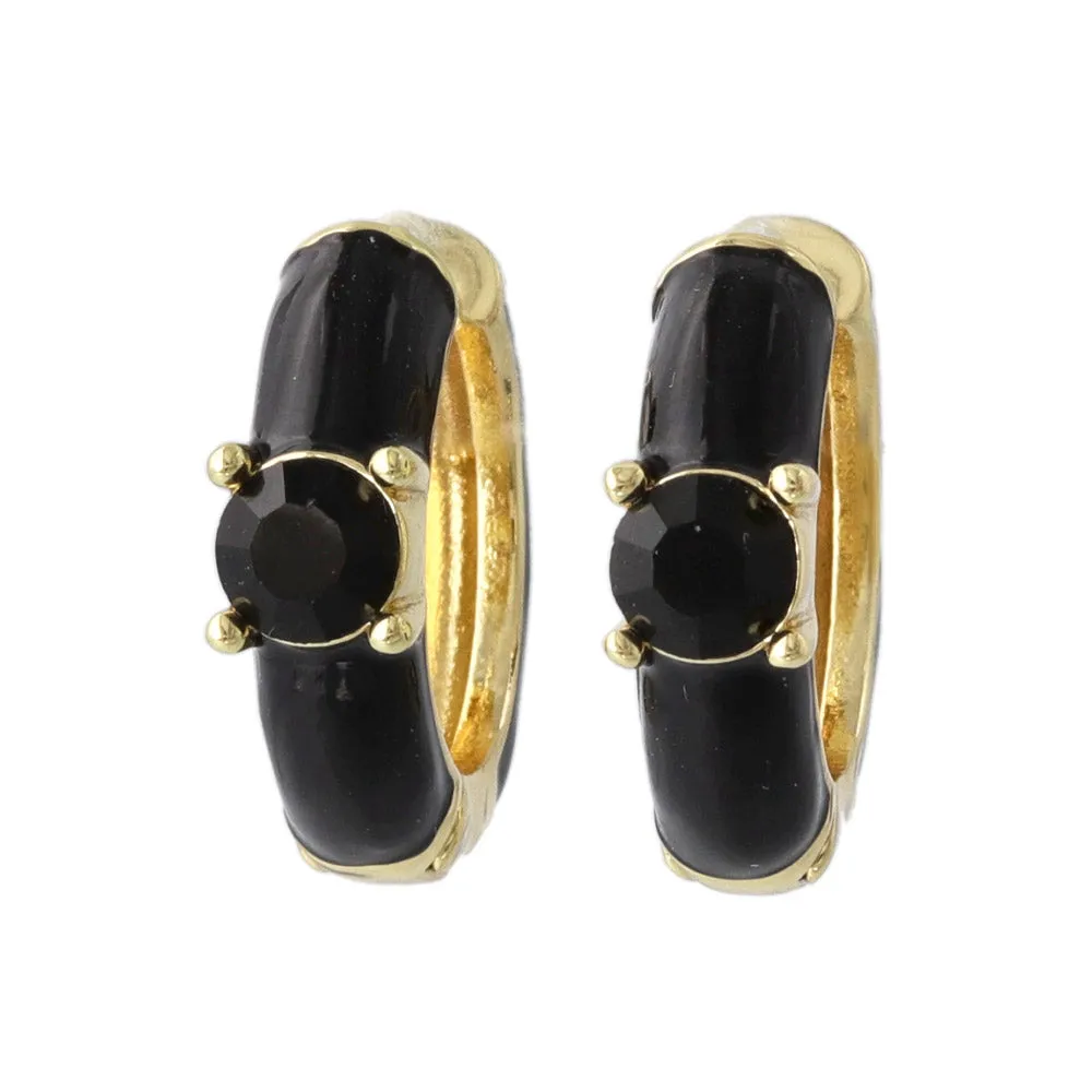 Front Stone Hoop Earrings