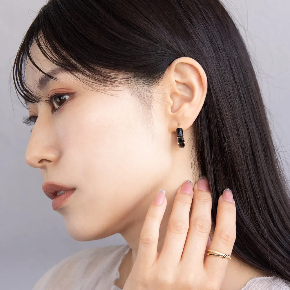Front Stone Hoop Earrings