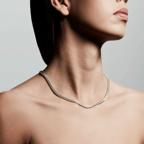 Fuchsia Necklace // Silver