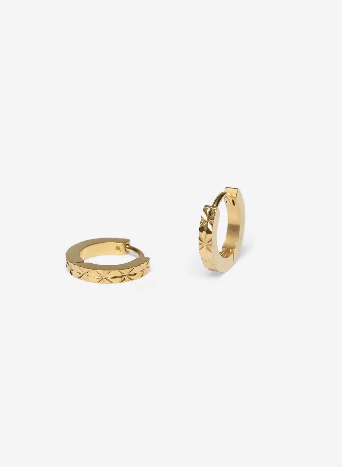 GD Diamond Thick Hoop Earrings