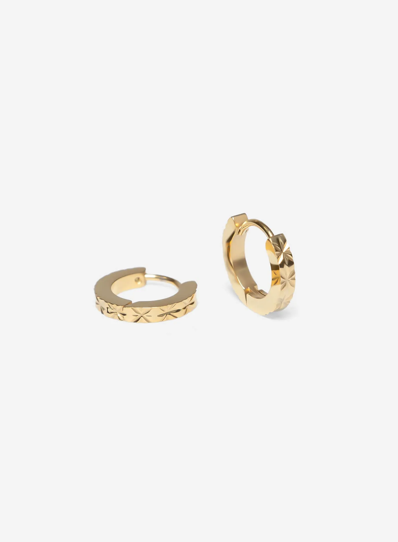 GD Diamond Thick Hoop Earrings
