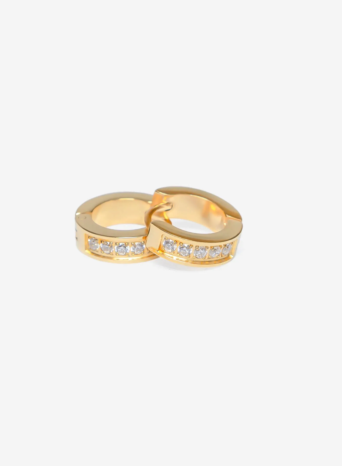 GD Diamond Thick Hoop Earrings