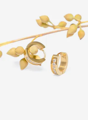 GD Diamond Thick Hoop Earrings