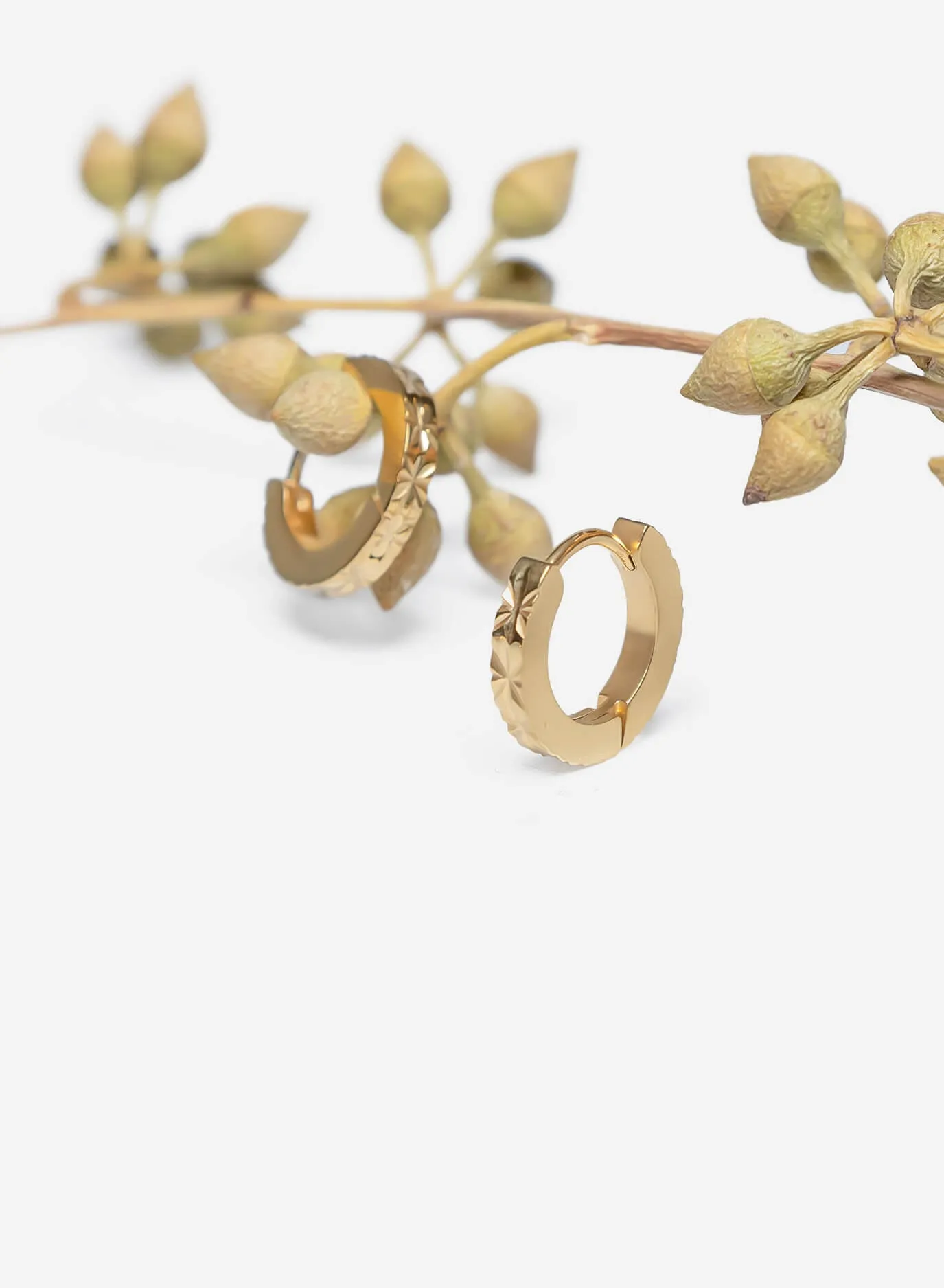 GD Diamond Thick Hoop Earrings