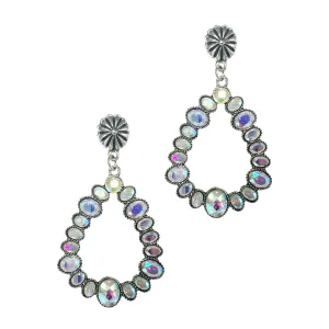 Glowing and Perfection Silver Earrings with AB Crystals