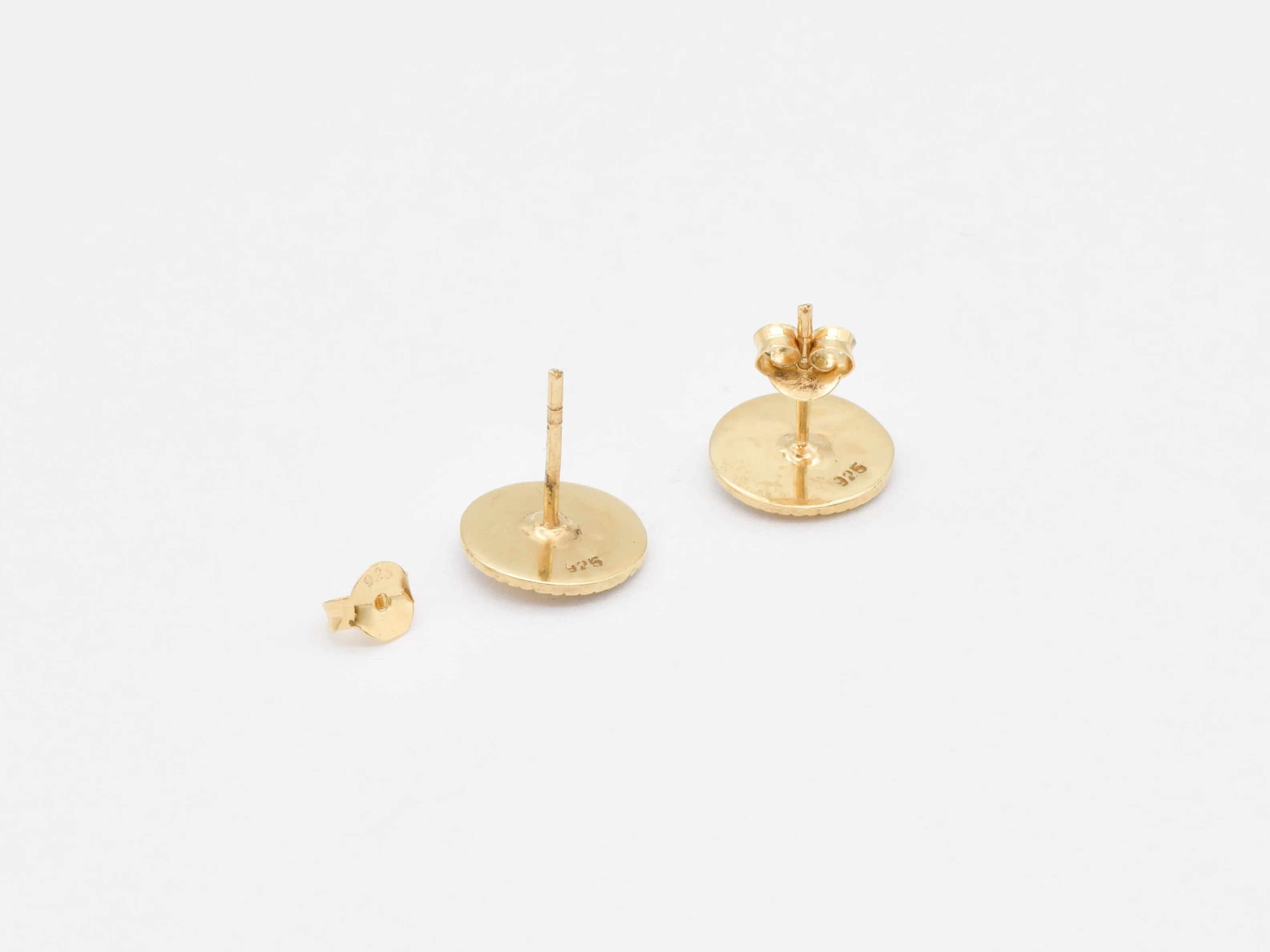 Gold Compass Earrings - Round Gold Studs - North Star Earrings