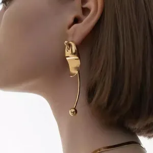 Gold Geometric Fun Artistic Earrings