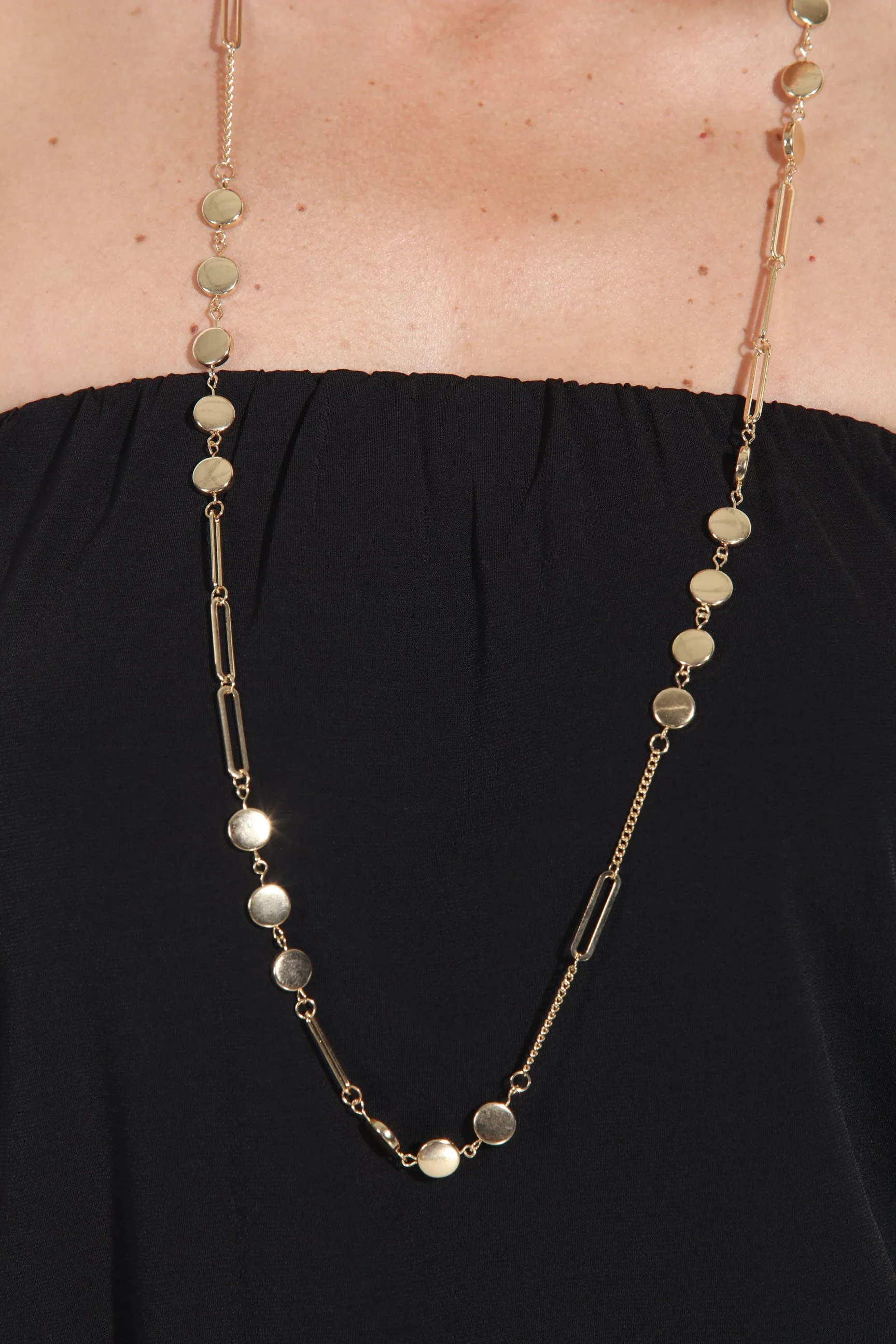 Gold Long Statement Necklace