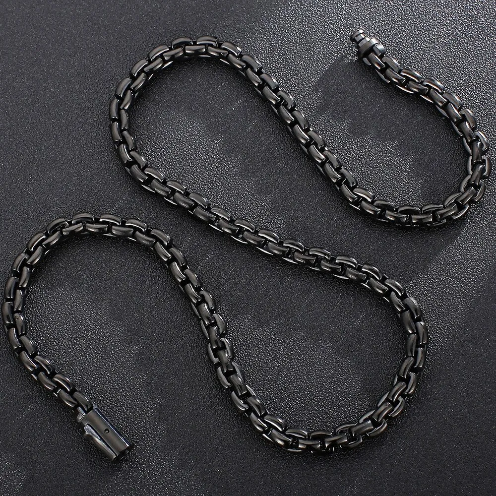 Gold Plated Stainless Steel 23.6" 8MM Thick Mens Chains Necklaces