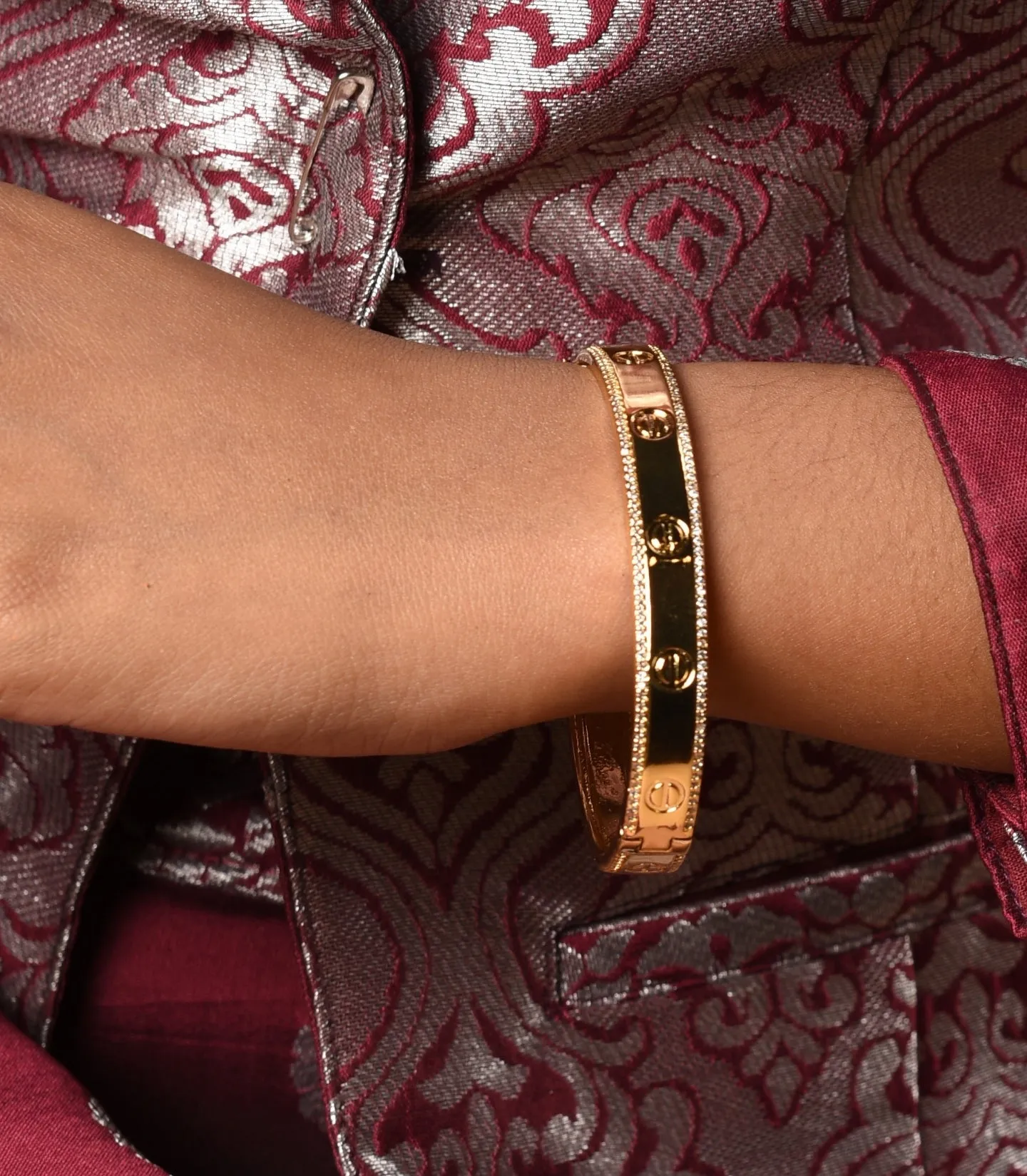 Gold Plated Stylish Kada Bracelet