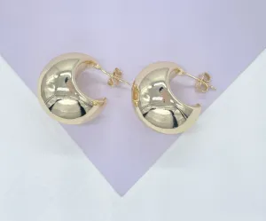 Gorgeous 18k Gold Filled Dome Shaped Tear Drop Hoop Earrning