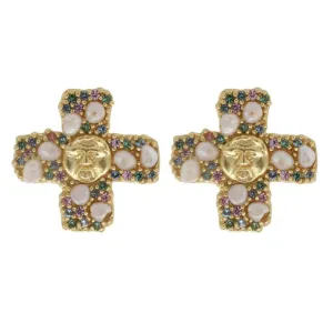 Gorgoneion Peace Earrings Gold