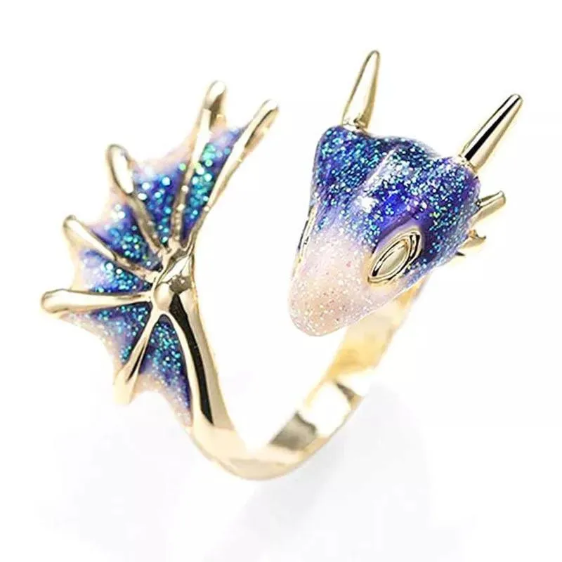 Gothic Punk Dragon Retro Viking Animal Adjustable Finger Rings for Women and Girls - Personality Magical Jewellery Gifts