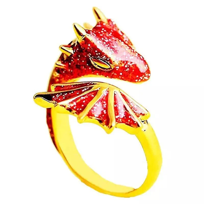 Gothic Punk Dragon Retro Viking Animal Adjustable Finger Rings for Women and Girls - Personality Magical Jewellery Gifts