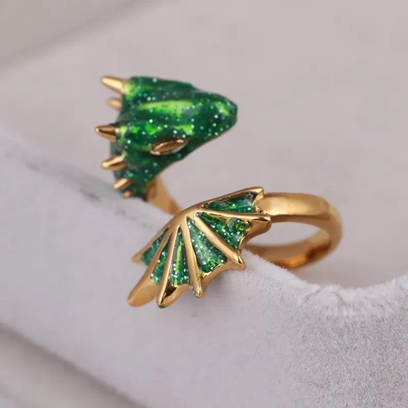 Gothic Punk Dragon Retro Viking Animal Adjustable Finger Rings for Women and Girls - Personality Magical Jewellery Gifts