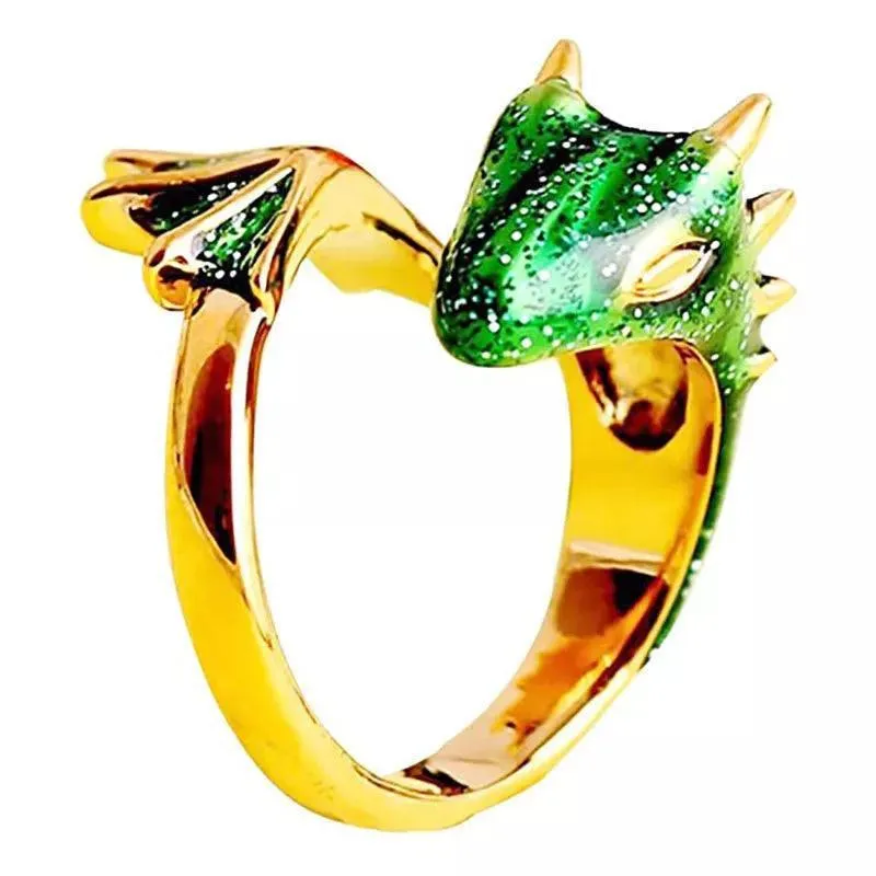 Gothic Punk Dragon Retro Viking Animal Adjustable Finger Rings for Women and Girls - Personality Magical Jewellery Gifts