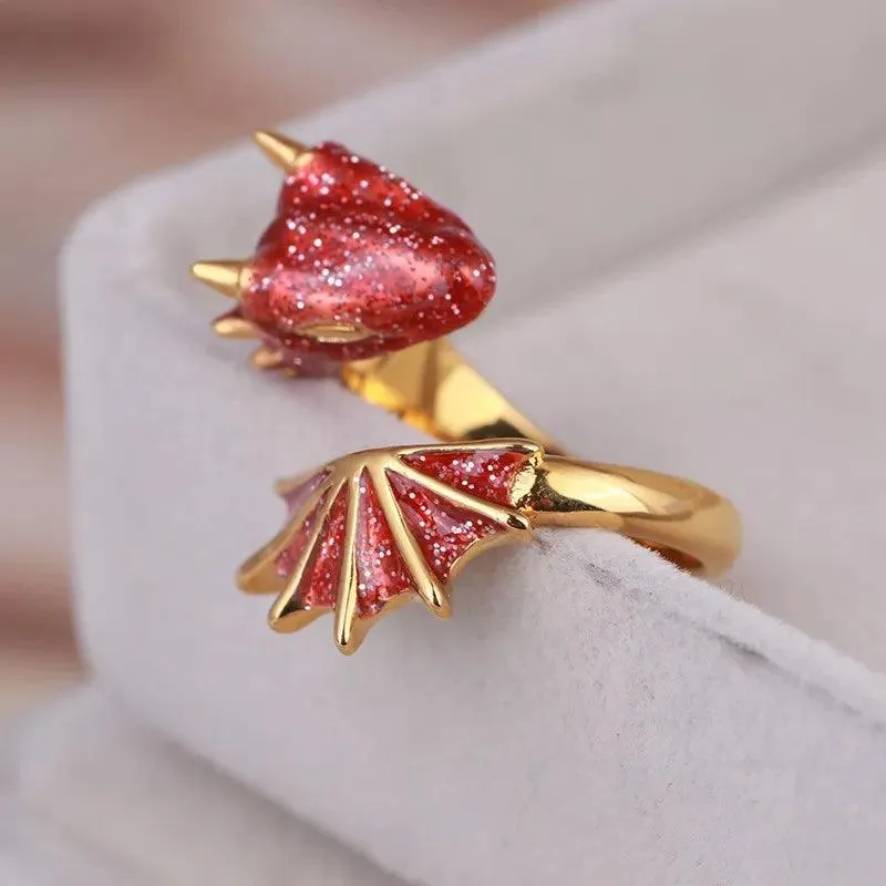 Gothic Punk Dragon Retro Viking Animal Adjustable Finger Rings for Women and Girls - Personality Magical Jewellery Gifts