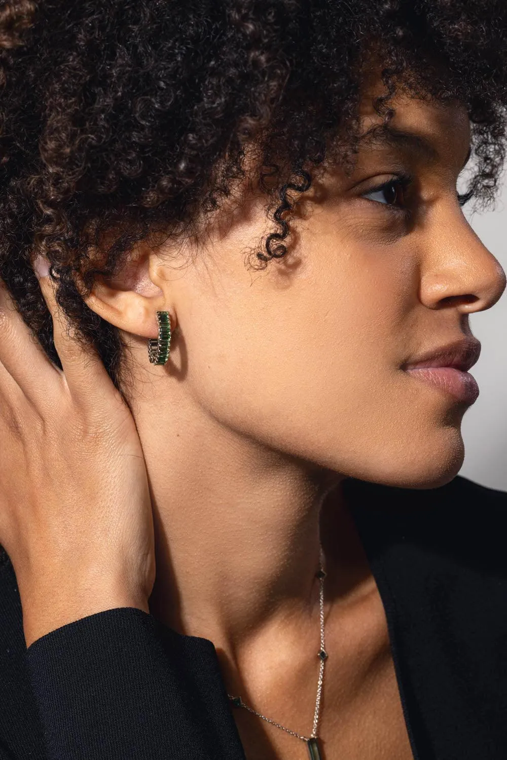 Green Tourmaline Hoop Earrings