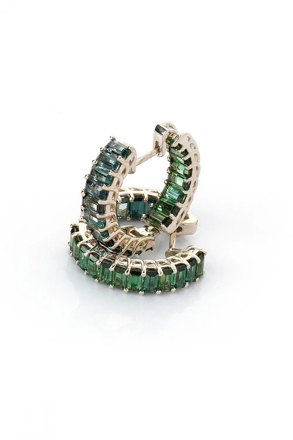 Green Tourmaline Hoop Earrings