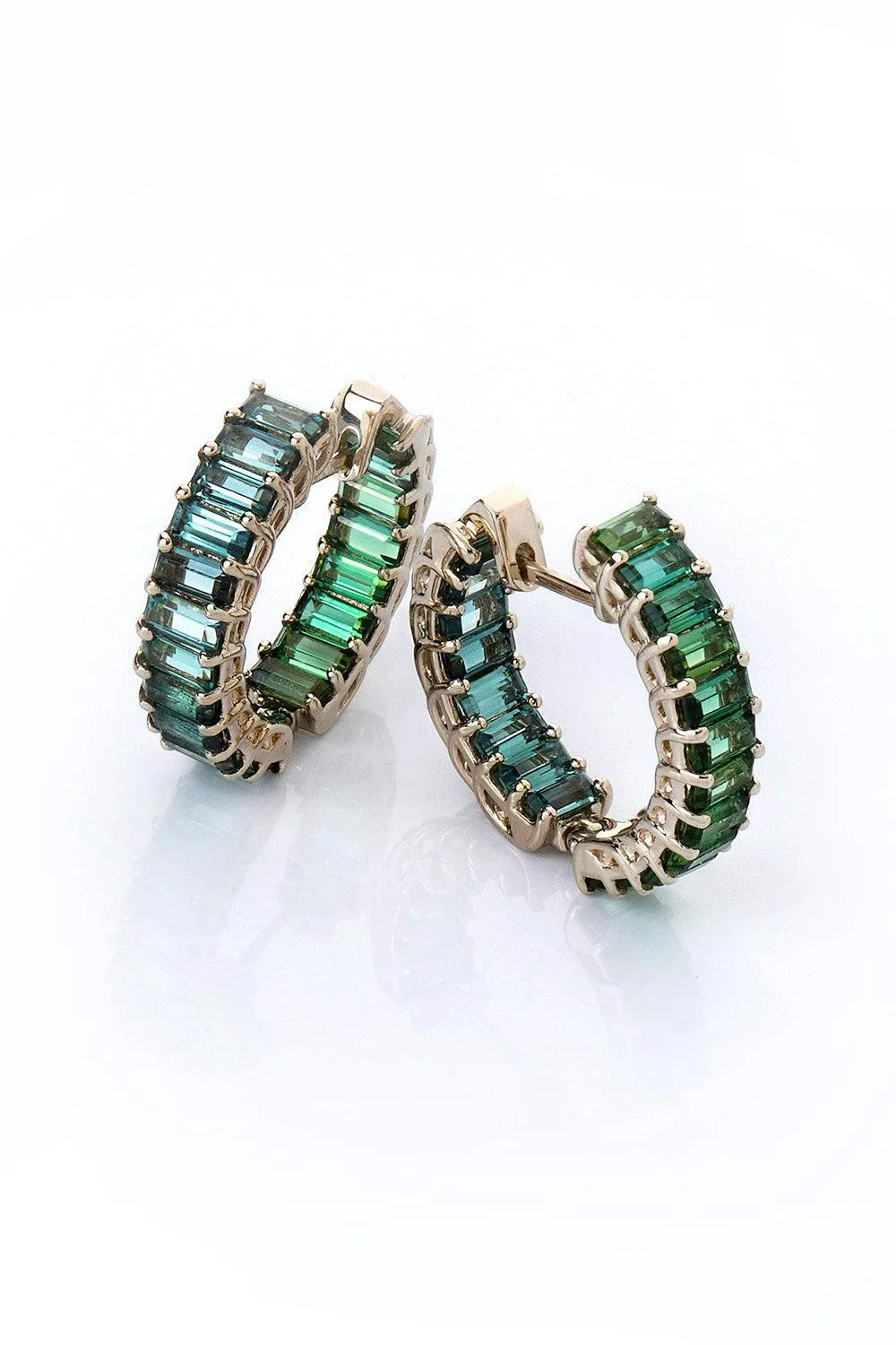 Green Tourmaline Hoop Earrings