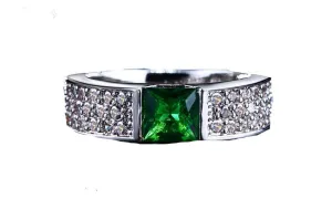 Green White Gold Color Ring For Women