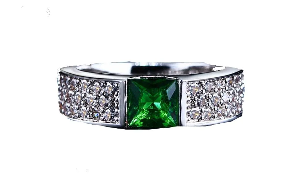 Green White Gold Color Ring For Women