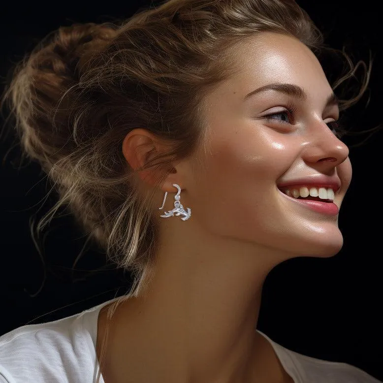 Hammerhead Shark Silver Earrings by Peter Stone