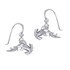 Hammerhead Shark Silver Earrings by Peter Stone