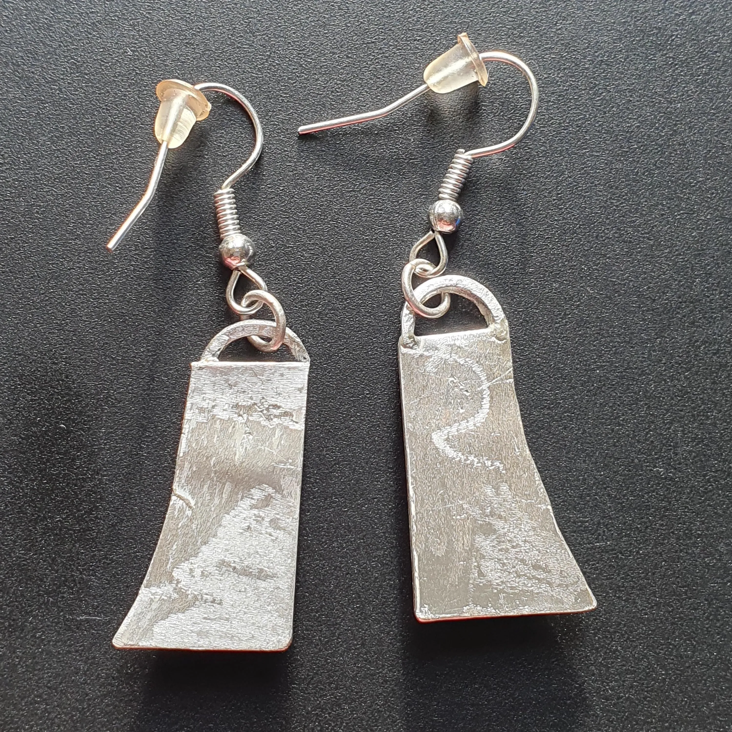 Handcrafted Silver Earrings with Green Sea Glass Accents made in Sterling Silver 925 great for Gifts add a touch of Rustic Elegance