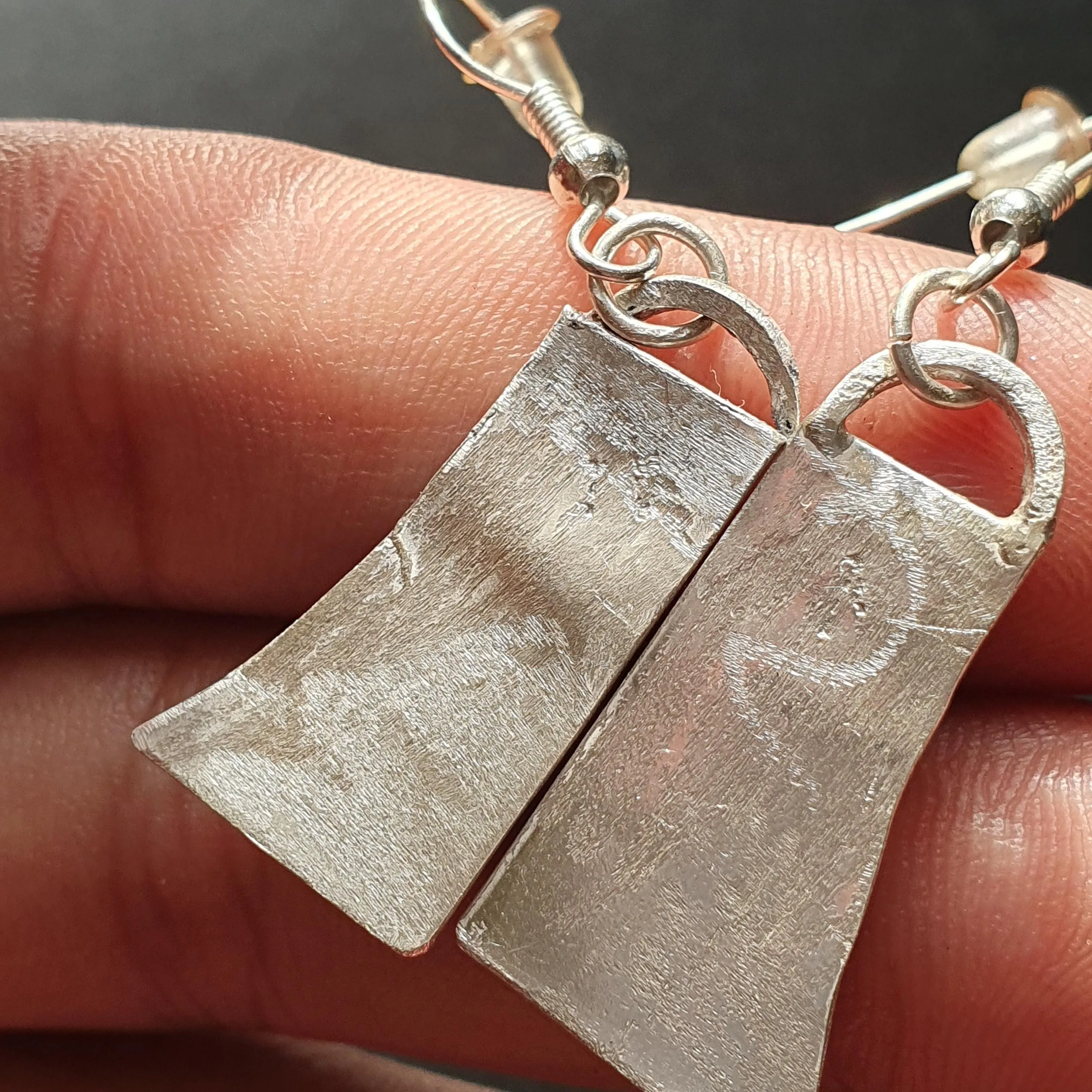 Handcrafted Silver Earrings with Green Sea Glass Accents made in Sterling Silver 925 great for Gifts add a touch of Rustic Elegance