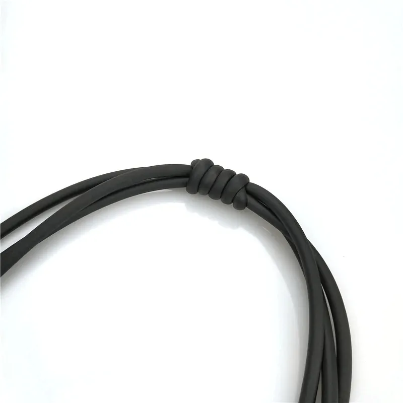 Handmade Rubber Necklaces / Women's Black Rope Jewelry / Bohemia Statement Pendant Necklaces