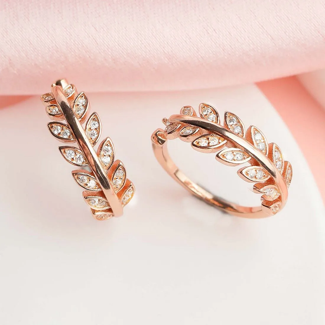 Heart-CZ rose Gold Plated 925 Jewellery Set