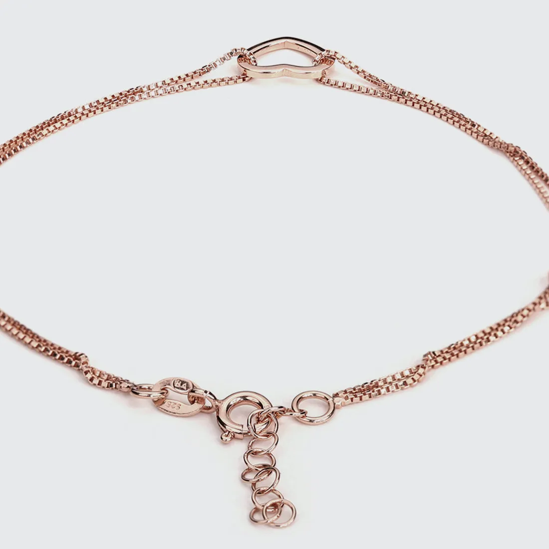 Heart-CZ rose Gold Plated 925 Jewellery Set