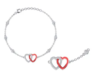 Hearts Sterling Silver Anklet