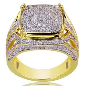High Quality Hiphop Micro Pave Rhinestone Iced Out Bling Ring Crystal Punk Rings for Men