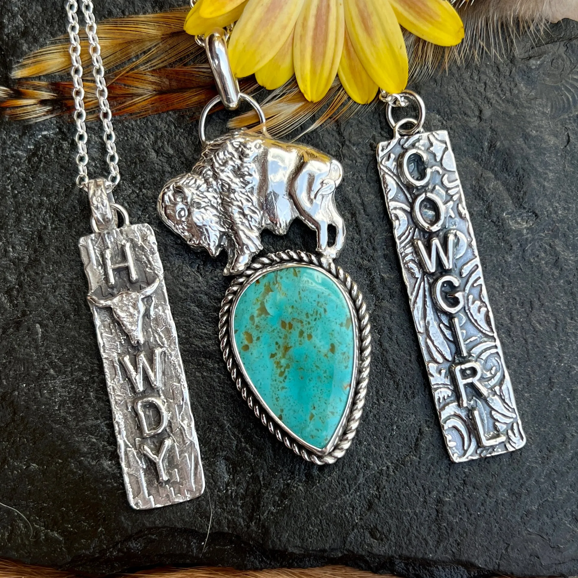 Howdy Bar Statement sterling silver necklace