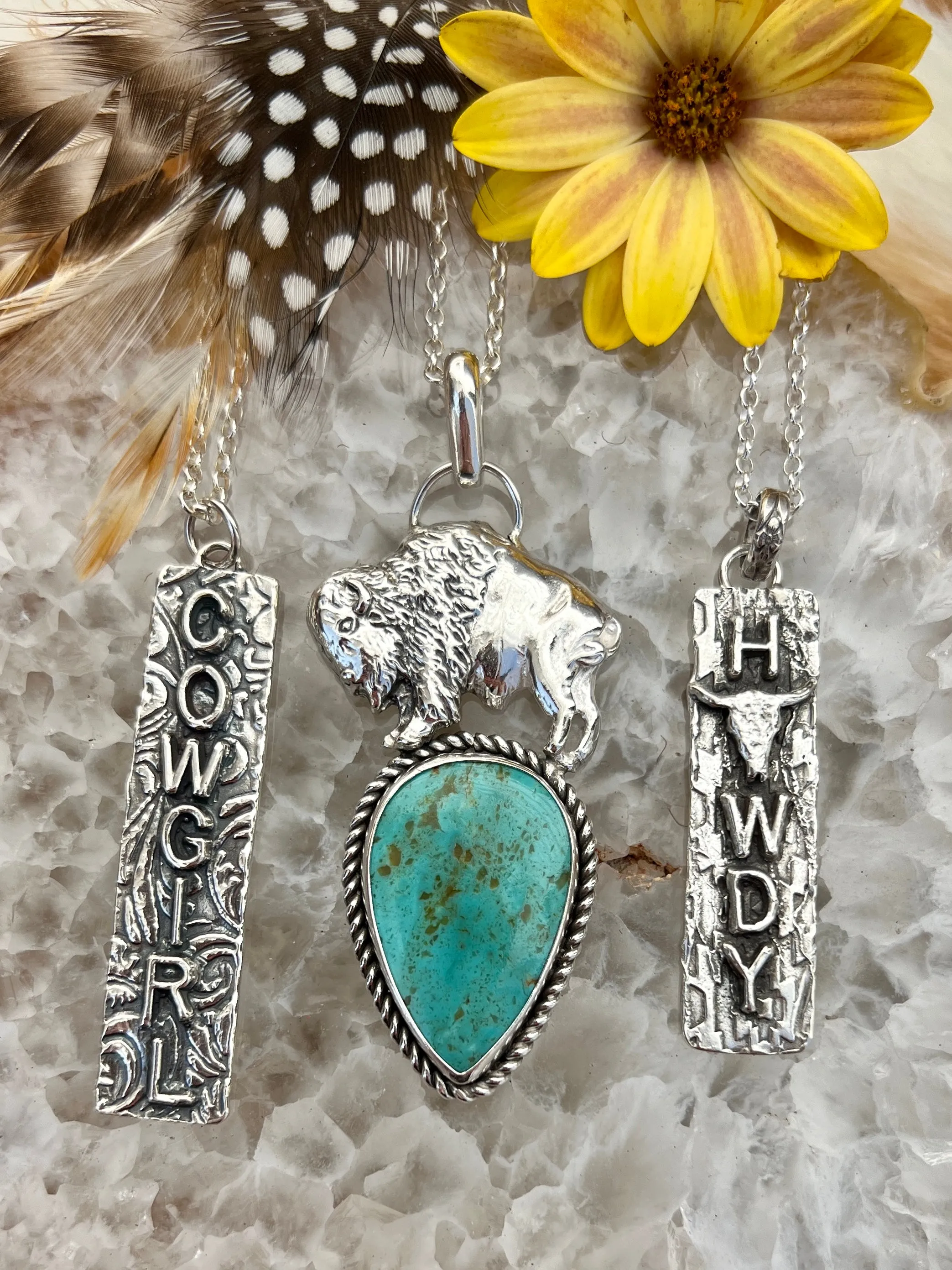 Howdy Bar Statement sterling silver necklace