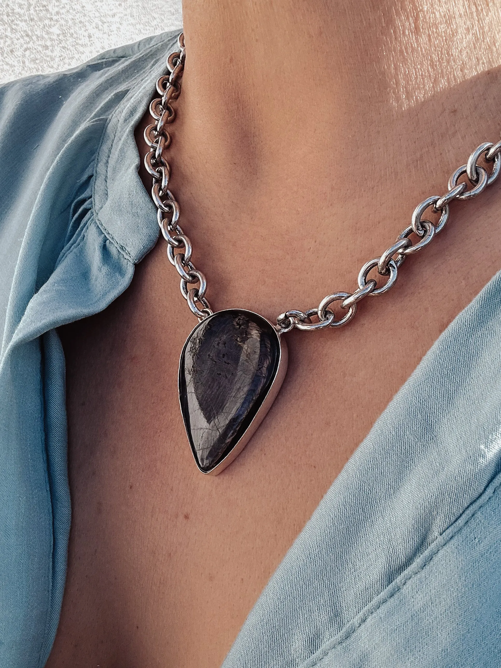 Hypersthene Statement Necklace