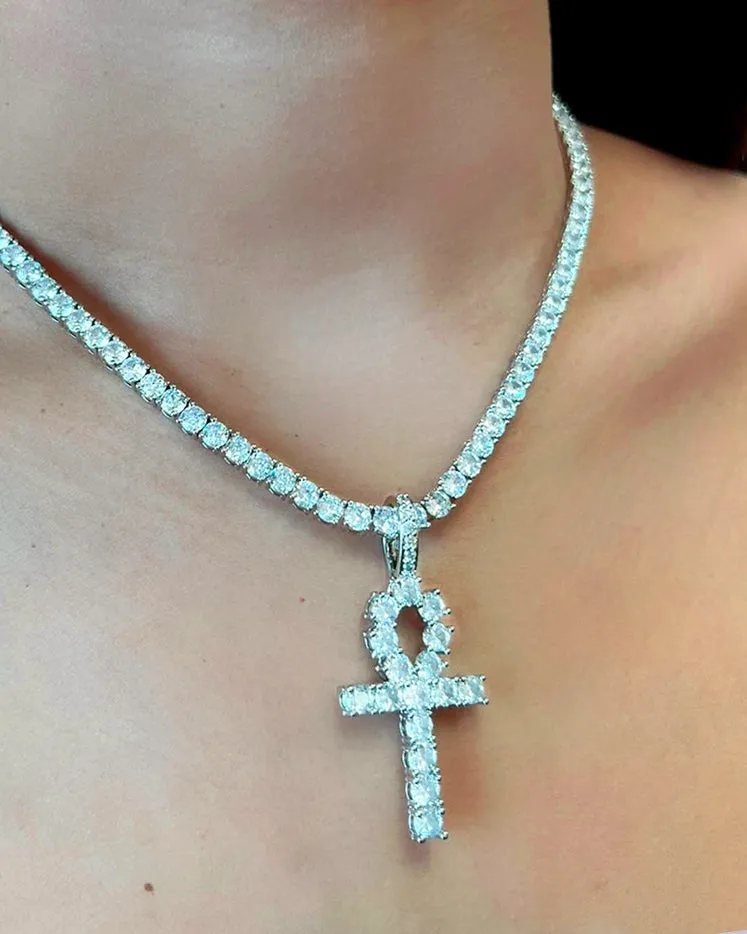 Iced Out Ankh Pendant