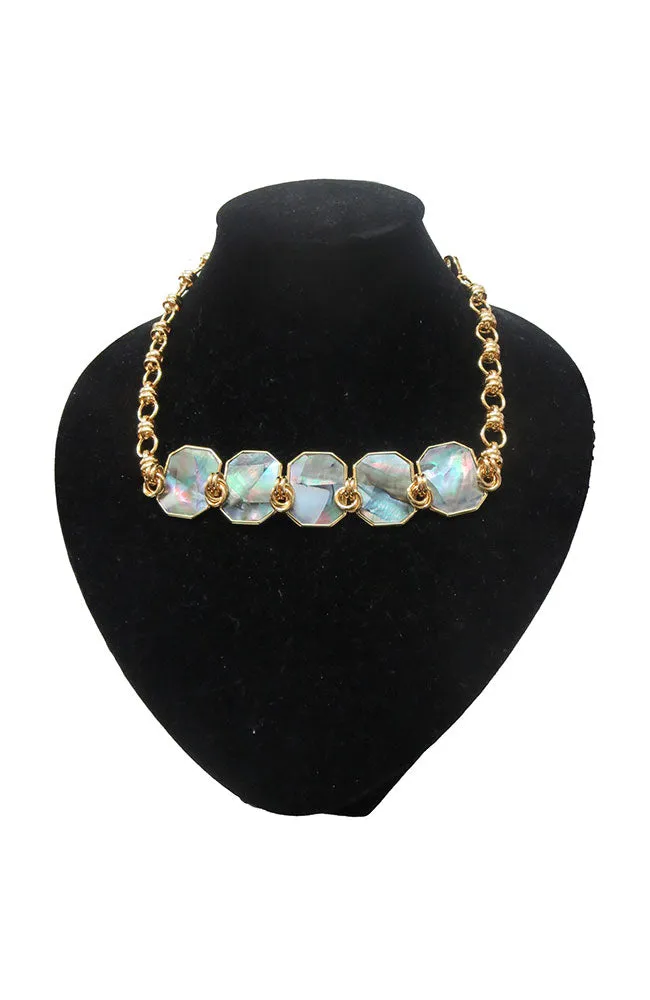 Icons Classic Necklace Blk MOP