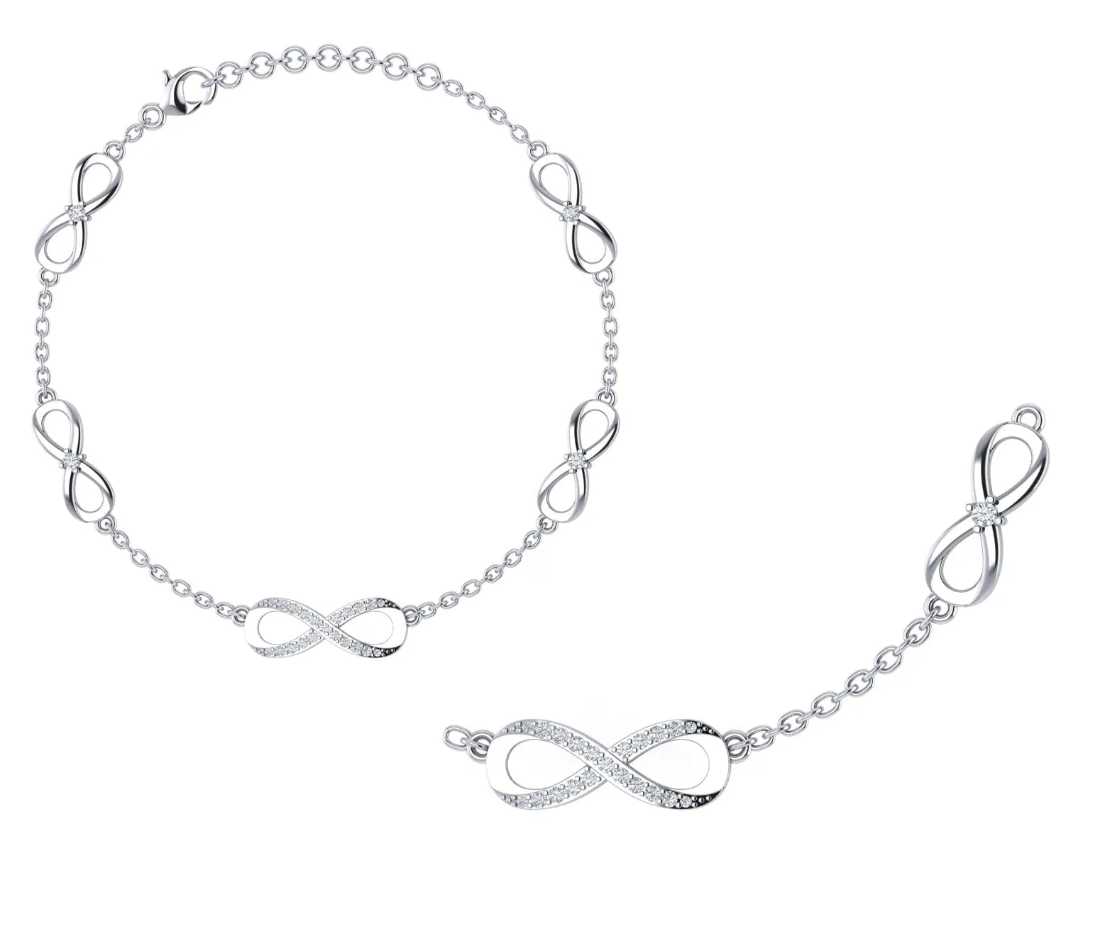 Infinity Loop Sterling Silver Anklet