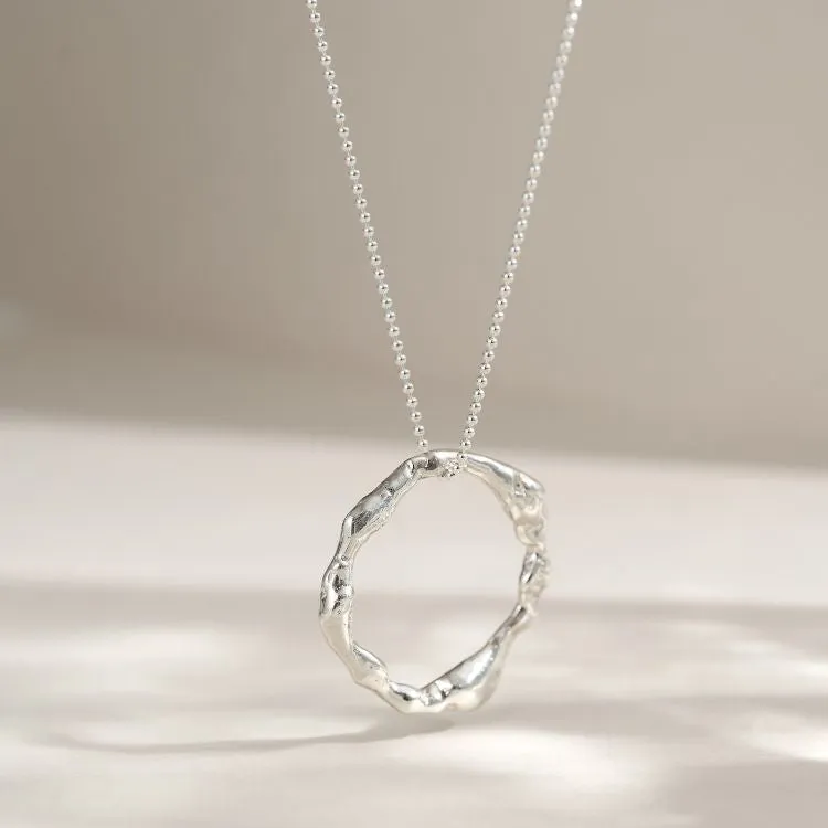 Inflammatory breast cancer - Large molten halo necklace in sterling silver or 9ct gold
