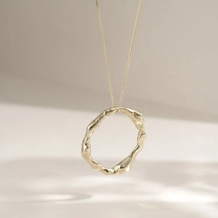 Inflammatory breast cancer - Large molten halo necklace in sterling silver or 9ct gold