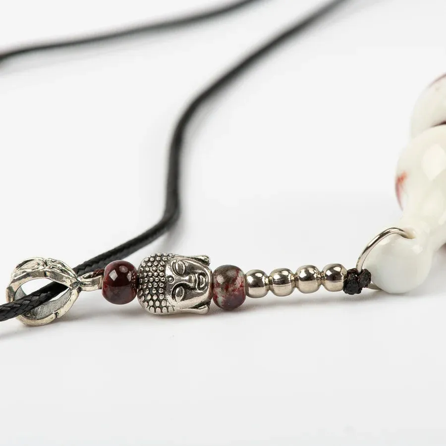 Jingdezhen Calabash Shape Ceramic Beads Necklace vintage necklaces