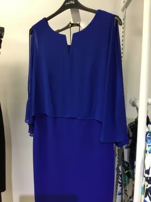 Joseph Ribkoff 212158 Royal Sapphire Chiffon Attached Overlay