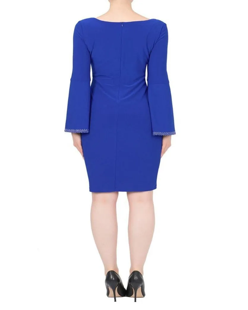 Joseph Ribkoff 3/4 Open Bell Sleeve Dress Royal Sapphire Style 191012