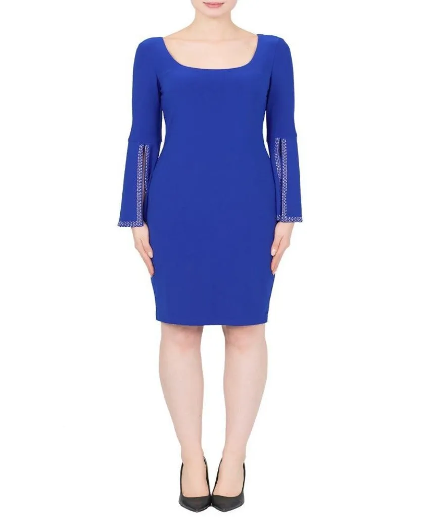 Joseph Ribkoff 3/4 Open Bell Sleeve Dress Royal Sapphire Style 191012