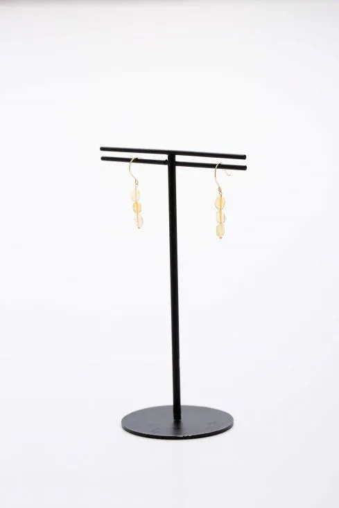 K10 3-grain opal pierced earrings